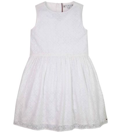 Tommy Hilfiger Kjóll - Einrit - Hvítt