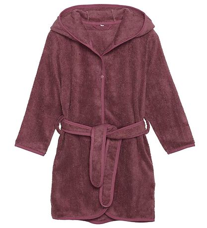 Pippi Baby Bathrobe - Old Rose w. Cat