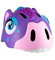 Crazy Safety Bicycle Helmet w. Light - Horse - Purple