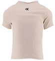 Calvin Klein Topp - Light Crinkle Topp - Whitecap Grå