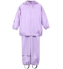 CeLaVi Rainwear w. Suspenders - Recycled PU - Purple Rose