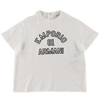 T-Shirt Emporio Armani - Blanc av. Marine
