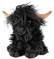 Living Nature Soft Toy w. Sound - 22x16 cm - Black Highland Cow 