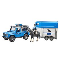 Bruder Car - Land Rover Police Car w. Horse trailer - 02588