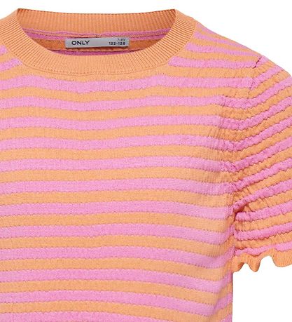 Kids Only T-shirt - Knitted - KogSally - Orange Chiffon/Fuchsia 