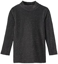 Name It Bluse - NmfRota - Sort m. Sølvglimmer