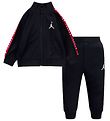 Jordan Tracksuit - Cardigan/Sweatpants - Black w. Red