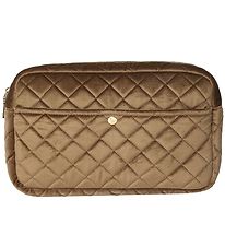 Fan Palm Toiletry Bag - Large - Quilted Velvet - Hazel Nut