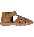 Pom Pom Sandals - Sporty Velcro - Camel