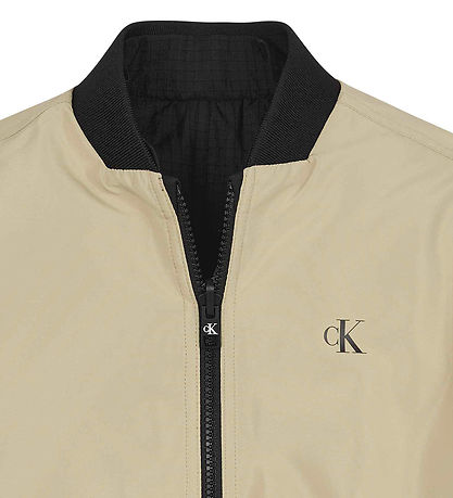 Calvin Klein Bomberjacka - Vändbar - Svart/Beige
