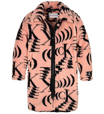 Calvin Klein Flísúlpa - Bleikt/Svart