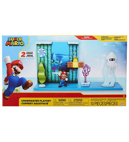Super Mario Play Set - Deluxe Underwater Playset - 10 Parts