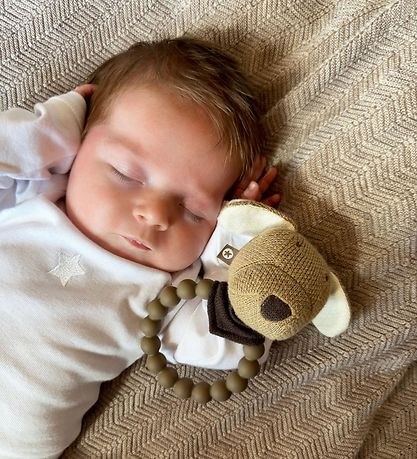 Smallstuff Rattle Teether - Dog - Nature