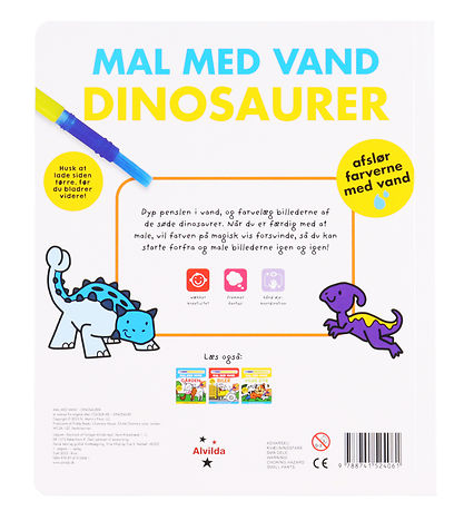 Alvilda Värityskirja - Maalaa vedellä - Dinosaurukset