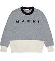 Marni 블라우스 - 울 - 회색 헤더/흰색 포함 검정색