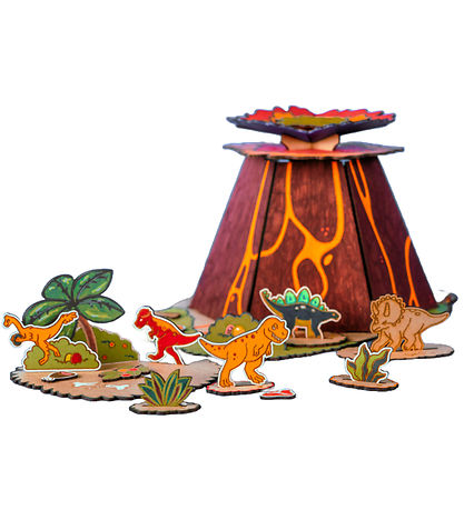 Crateit Creation Set - Dinosaur - Wood - Escape from the Volcano