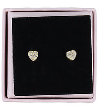 MillaVanilla Earrings - Heart Glitter - Gold