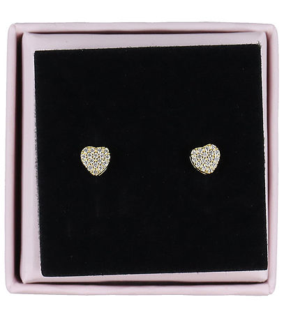 MillaVanilla Earrings - Heart Glitter - Gold