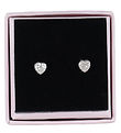 MillaVanilla Earrings - Heart Glitter - Silver