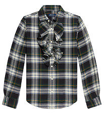 Chemise Polo Ralph Lauren - Crème/Vert à Carreaux av. Volants