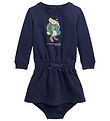 Polo Ralph Lauren Sweat Dress w. Bloomers - Navy w. Soft Toy