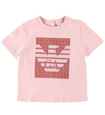 T-Shirt Emporio Armani - Rose/Rouge av. Paillettes