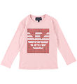 Emporio Armani Genser - Rosa/Rød m. Paljetter