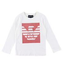 Blouse Emporio Armani - Blanc/Rouge av. Paillettes