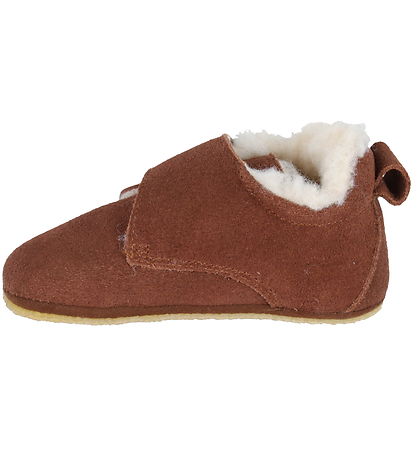 Wheat Leder-Krabbelschuhe Mit Futter - Taj - Kognac