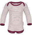 Engel Bodysuit l/s - Wool/Silk - Natural/Orchid