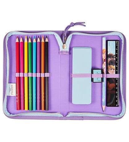 Frozen Etui m. Inhoud - Onezip - Blauw m. Print/Glitter
