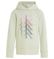 Calvin Klein Hettupeysa - Monogram Endurtekning - Kanarí Green M