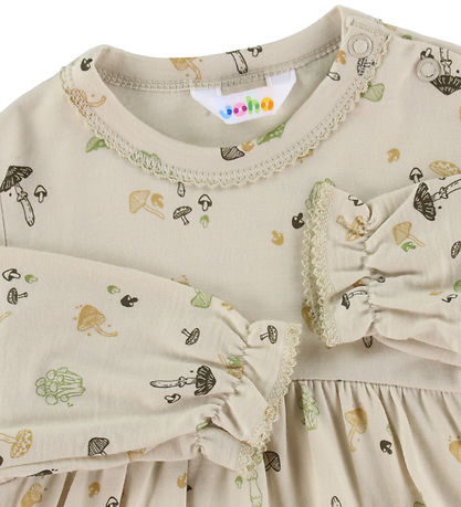Joha Dress - Wool - Beige w. Mushrooms