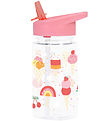 A Little Lovely Company Vattenflaska m. Sugrör - 450 ml - Glass