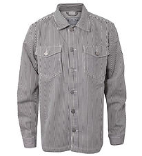 Hound Hemd - Striped Überhemd - Black/Off White