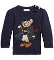 Polo Ralph Lauren Blouse - Knitted - Navy w. Soft Toy