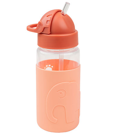 Done by Deer Water Bottle w. Straws - 350 mL - Elphee - Papaya