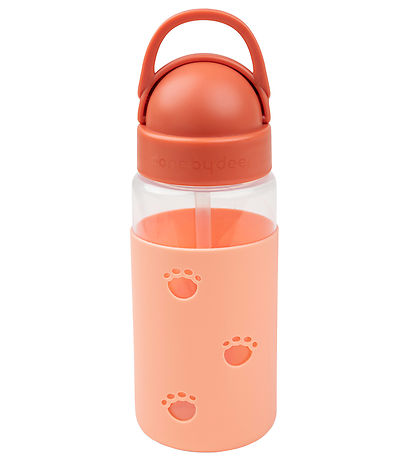 Done by Deer Water Bottle w. Straws - 350 mL - Elphee - Papaya