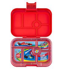 Yumbox Lunchbox w. 6 Rum - Bento Original - Roar Red - Race Cars