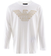Emporio Armani Blússa - Hvítt/Drapplitað M. Lógó
