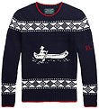 Polo Ralph Lauren Blússa - Prjónað - Dökkblátt M. Hvítur