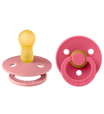 BIBS Colour Pacifiers - 2-Pack - Size 2 - Round - Dusty Pink/Cor