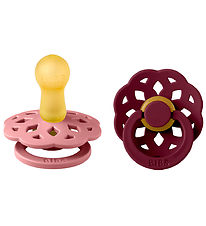BIBS Boheme Pacifiers - 2-Pack - Size 2 - Round - Dusty Pink/Eld