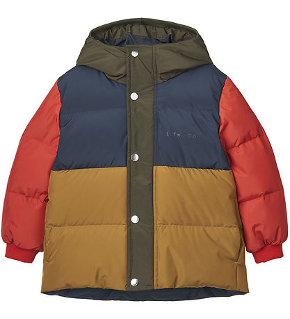 Liewood Down Jacket - Palle - Army Brown/Multi Mix