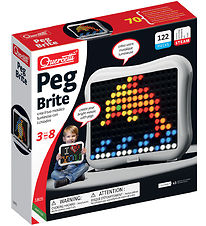 Quercetti Pin mosaic w. LED candle - Peg Brite - 122 Parts - 180