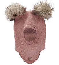 Mikk-Line Balaclava - Single Layer - Wool - Burlwood w. Pom-Pom