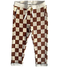 Monsieur Mini Flauelsbuxur - Athugaðu Offwhite/Ginger