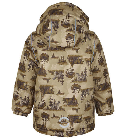 Mikk-Line Winter Coat - Recycled - Kelp w. Print