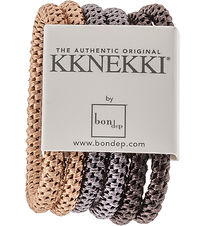 Kknekki Elastic Hair Bands - Slim - 6-Pack - Brown
