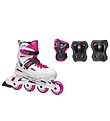Rollerblade Roller Skate Set - Fury Combo - White/Pink - Inline 